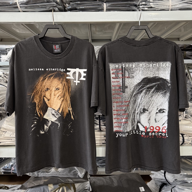 Factory Director Vtg Melissa Portrait Short-Sleeve Vintage Washed and Distressed Cylinder Shirt Screen-Printed Cotton T-Shirt