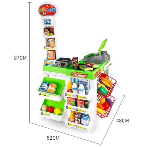 Детская игрушка, семейная корзина для покупок, реалистичная касса, комплект, подарок на день рождения