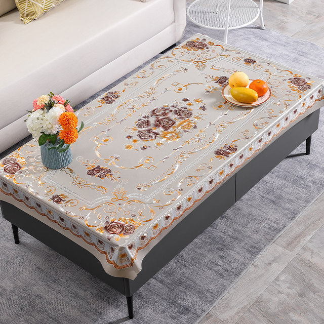 Hot stamping coffee tablecloth no-wash waterproof, oil-proof and scalding tablecloth home living room tea tablecloth rectangular cover cloth