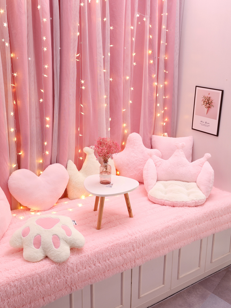 Net red plush blanket Bay window pad windowsill pad Four-season universal balcony mat Bedroom decoration custom can be freely cut