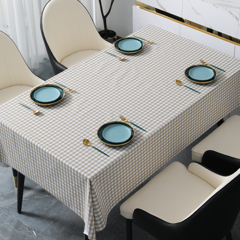 Tablecloth waterproof, oil-proof, anti-scalding, disposable coffee table, table mat, desk ins, student rectangular home plaid tablecloth