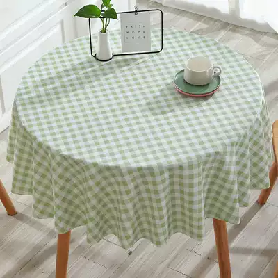 Round table dining cloth waterproof, oil-proof and anti-iron disposable tablecloth ins Wind household large round plastic table mat small tablecloth