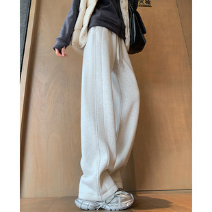 Утепленные осенние штаны, бархатные джинсы с начесом, высокая талия, свободный прямой крой