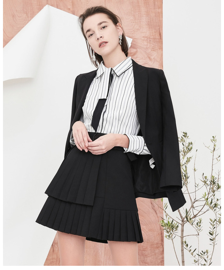 Bộ đồ Lily nhỏ 2018 xuân mới công sở nữ đơn giản đơn giản một nút thắt eo áo khoác 118110C2204 áo vest nữ hàng nào đẹp