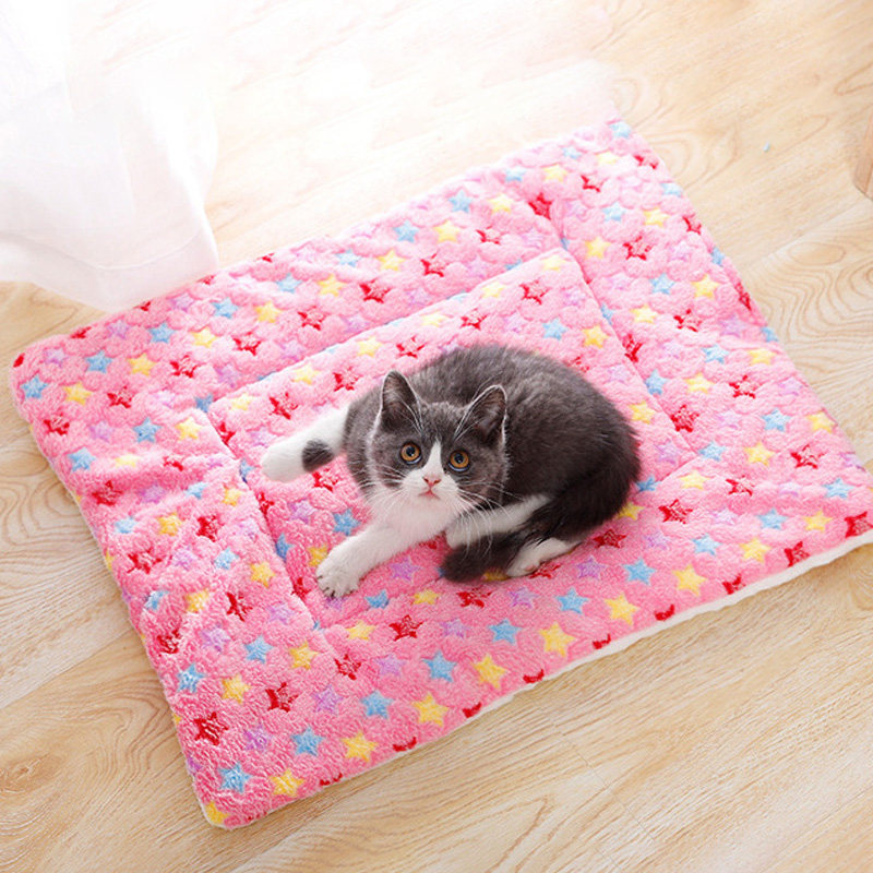 Pet Nest Solid Printed Flannel Pet Mat Kennel Mat stuffed with subblanket mat Coral Suede Blanket-Taobao