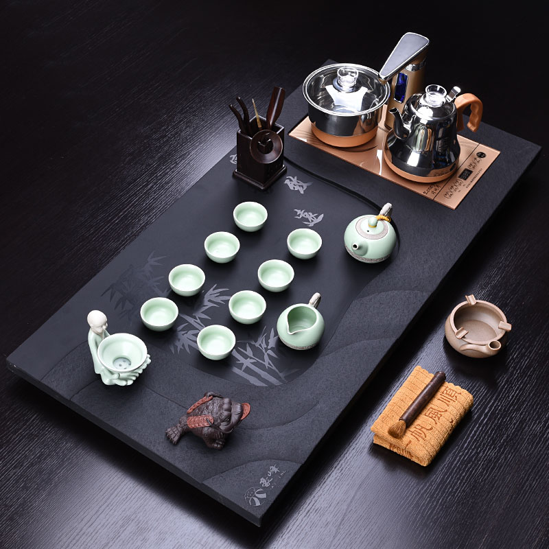HaoFeng sharply stone tea tray ceramic kung fu tea set with a whole set of domestic induction cooker stone tea mixture