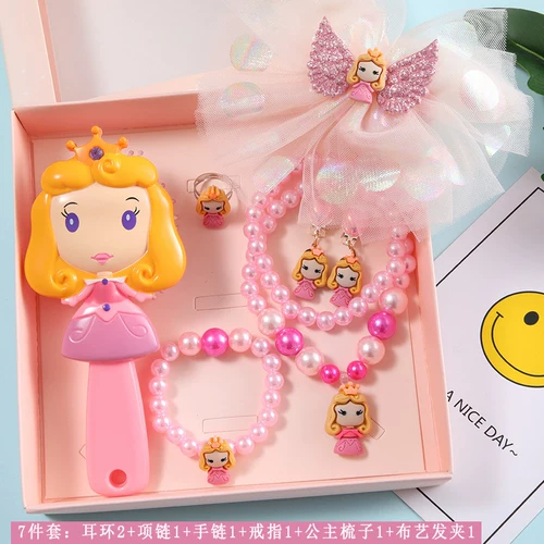 Детский аксессуар для волос с бантиком, заколка для волос, ювелирное украшение для принцессы, трехмерные шпильки для волос, подарочная коробка, расческа