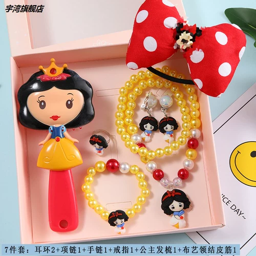 Детский аксессуар для волос с бантиком, заколка для волос, ювелирное украшение для принцессы, трехмерные шпильки для волос, подарочная коробка, расческа