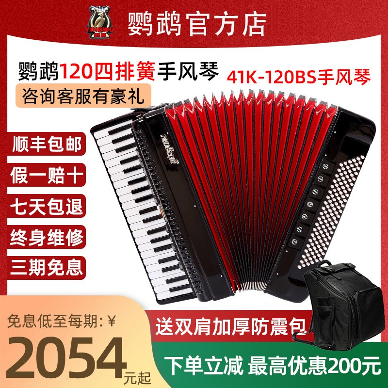 Parrot accordion YW862 Exam professional play accordion 120 bass four rows of spring accordion