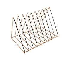 Nordic Creative Rose Golden Triangle Bookshelves Iron Art Disposal Shelf Desktop Magazine Book Containing Metal Book Stand