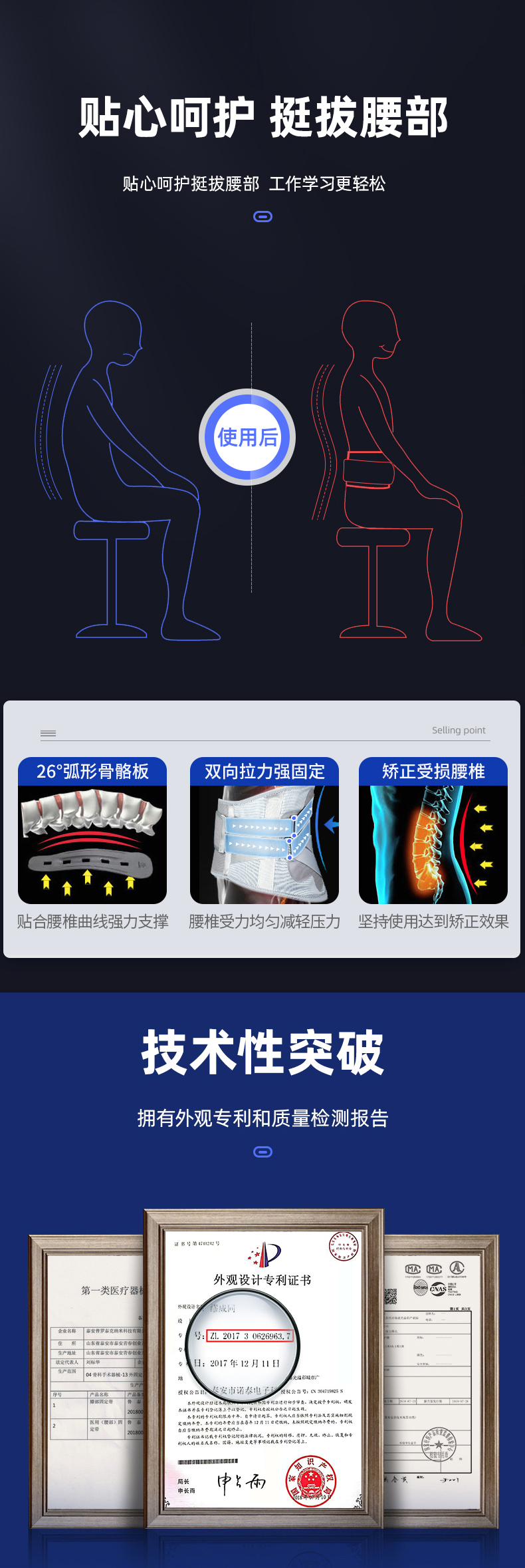 维德医疗 医用护腰带 腰托牵引矫正 图6