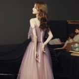 Элитное дизайнерское сиреневое летнее вечернее платье, эффект подтяжки, подарок на день рождения, изысканный стиль, тренд сезона