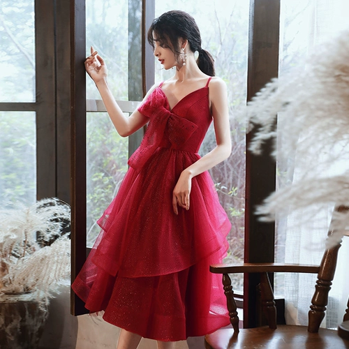 Красное вечернее платье, летнее элитное свадебное платье, коллекция 2023