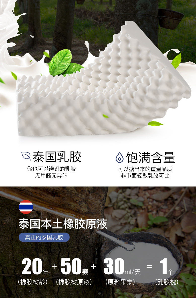 乐扣乐扣 90%天然乳胶枕 柔弹支撑颈椎 图4