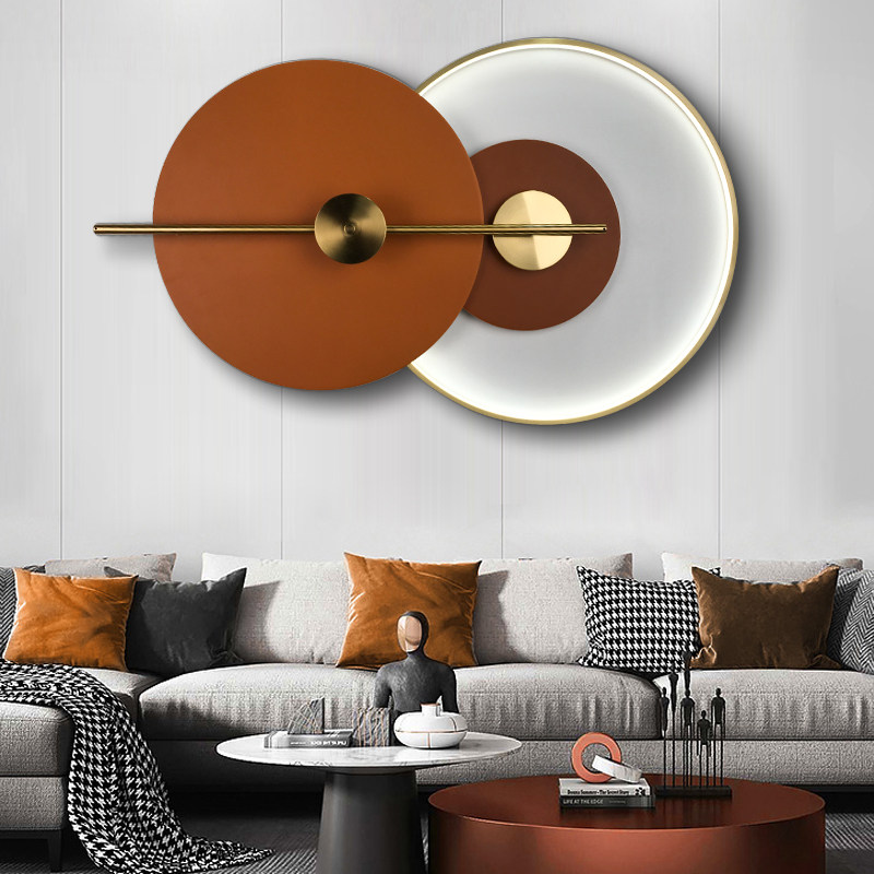 Italian minimalist living room wall decoration decoration room bedside wall decoration light luxury sofa background Creative Leather decoration