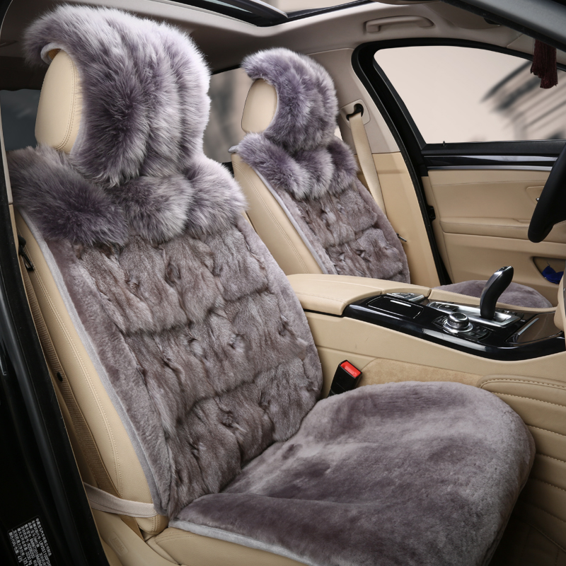 Winter new pure wool car seat cushion fur one short plush sheep shearling warm car cushion fox fur seat cushion