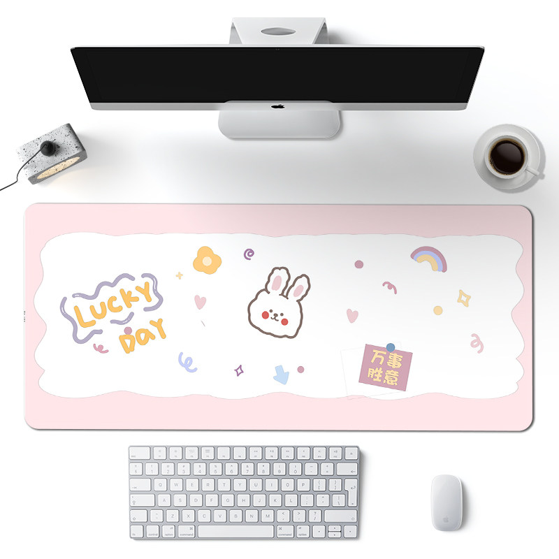 ins wind leather mouse pad female creative design small cartoon cute simple wrist pad oversized office home waterproof anti-fouling desktop pad Student dormitory anti-ink desk mat
