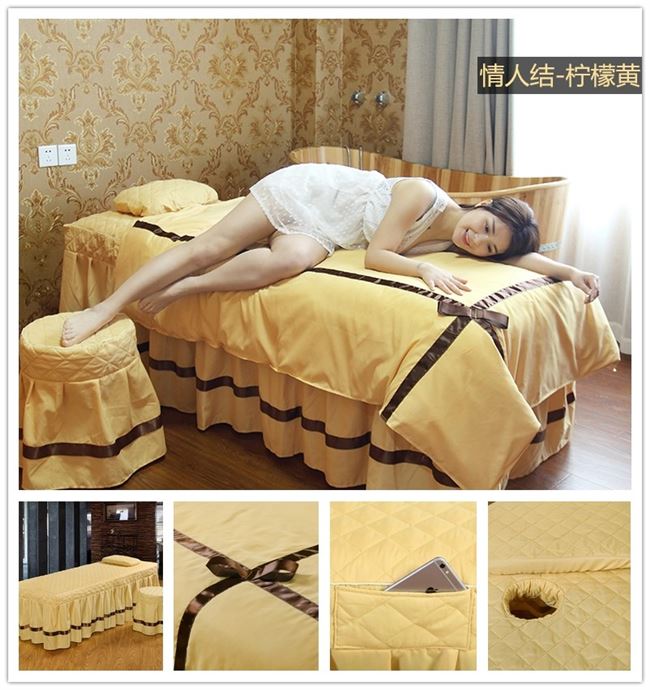 Beauty bed cover bốn mảnh massage cao cấp bao gồm thẩm mỹ viện thẩm mỹ cơ thể đặc biệt massage đẹp giường bìa tùy chỉnh gói - Trang bị tấm