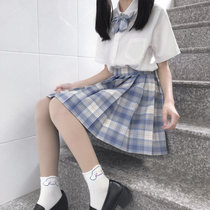 Summer jk uniform skirt genuine suit full set of basic jk short-sleeved shirt girl student dress college style school uniform