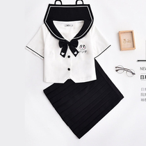 Net celebrity college style jk uniform skirt genuine childrens 6-13 years old cute student little girl sailor suit girls summer clothes