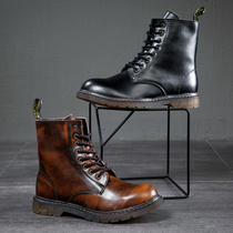 We sincerely invite tasting header level leather polishing process mens high Martin Boots shoes high shoes casual shoes