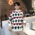 Lediwen những người yêu thích áo len mùa thu 2018 phiên bản Hàn Quốc của học sinh lỏng lẻo áo len nam nhỏ tươi thời trang nam nữ Cặp đôi áo len