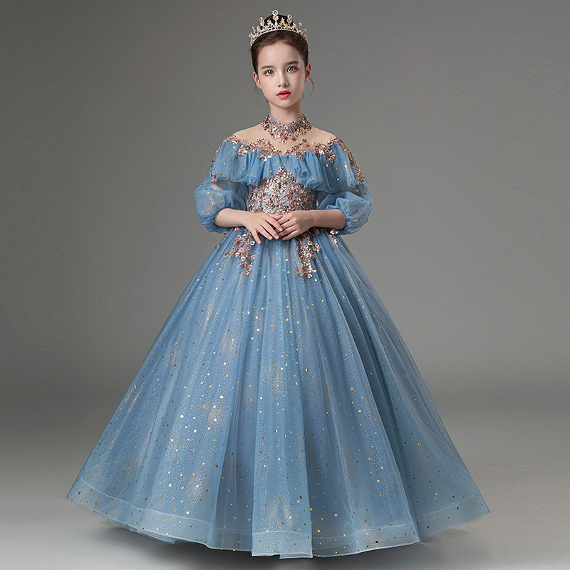 什么样的女童主持人晚礼服适合2026年走秀潮流？——推荐蓝色公主裙与高端设计款