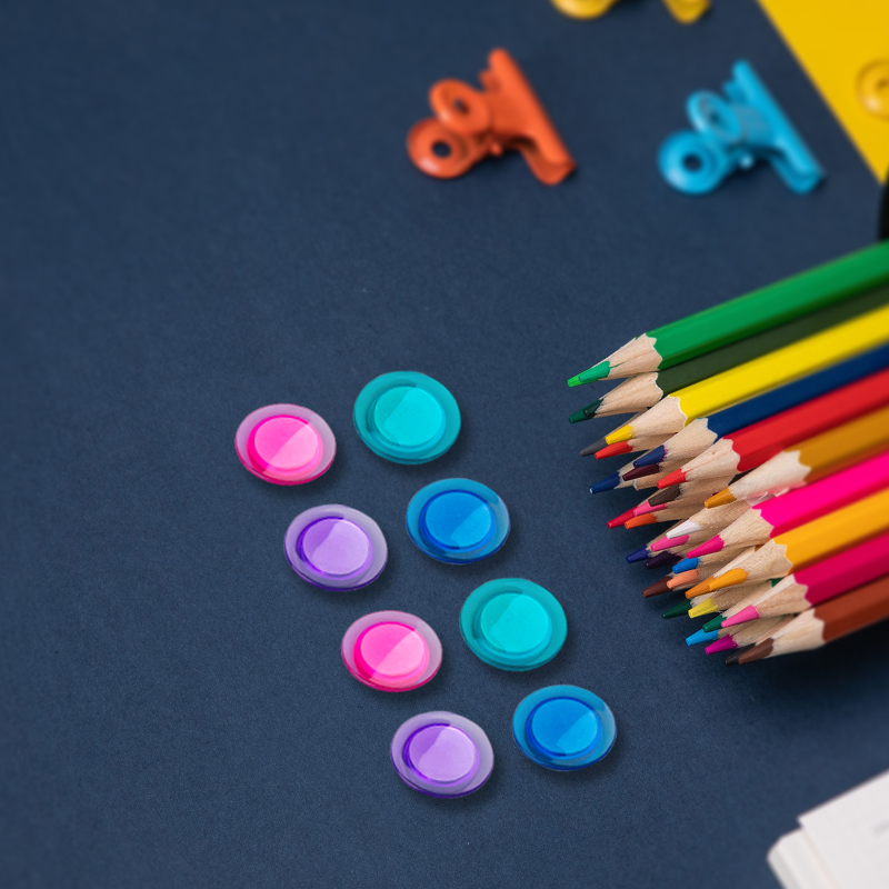 Fuxin tong mightiness round glass writing board magnetic grain buckle blackboard magnet suction sticking green plate color magnetic teacher office supplies company teaching big small and medium size creative student magnet for wholesale