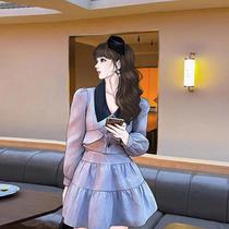 2021 Early spring new woman dress big code lukewarm wind superior white dress Fab-style little fragrant windy slim fit dress