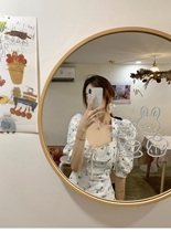 2021 summer new womens size white bubble sleeve skirt goddess fan clothes small aroma wind dress