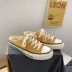 Dép nam mùa hè Xu hướng Hàn Quốc Mang một nửa Dép nam Canvas Baotou Không lười Dép một chân - Plimsolls giày sneaker nam đẹp Plimsolls