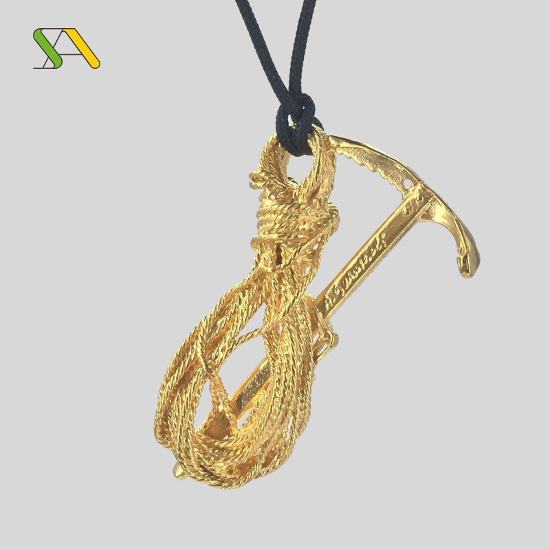 SA Italian handicrafts Ice Pick plus Rope Necklace Climbing jewelry Handmade Necklace Pendant