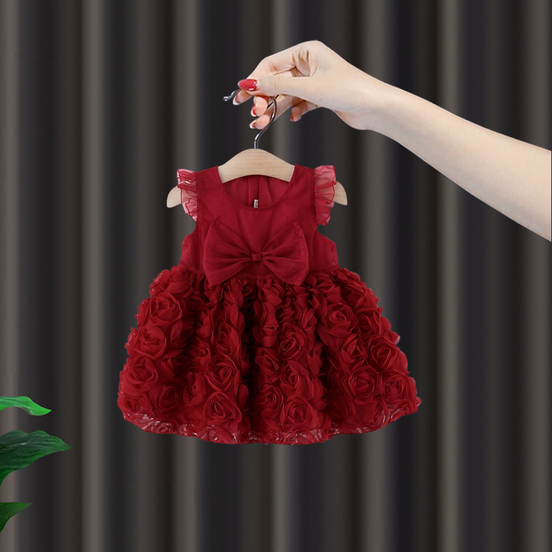 One-Year-Old Girl's Dress, Girl's Summer Dress, Sweet Vest Dress, Baby's Summer Birthday Dress, Princess Dress