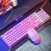 Dome Lion Keyboard Mouse Set Luminous usb Wired Suspension Mechanical Feel Eating Chicken Game Computer Notebook