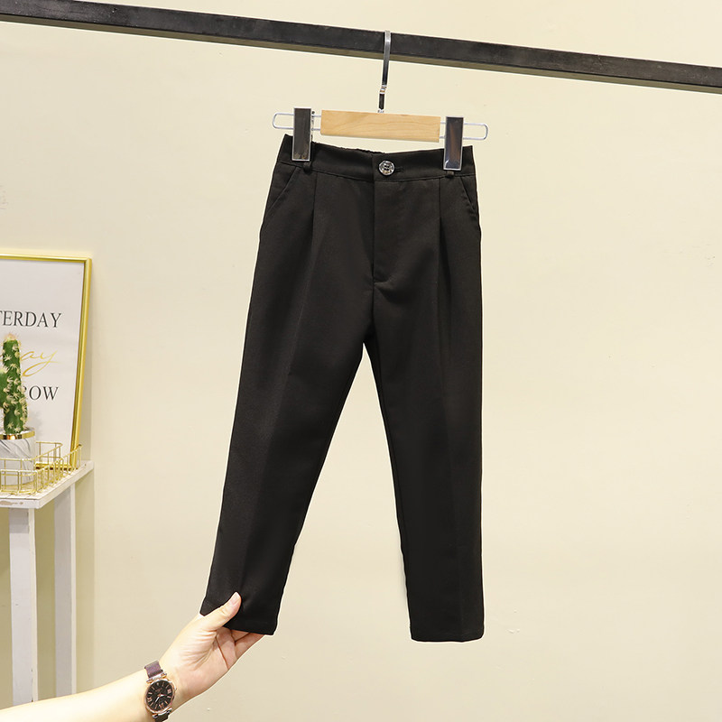 Children's trousers spring and autumn girls' suit pants primary school students khaki school uniform pants straight pants boys casual pants