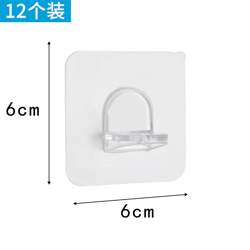 12 Pack & Transparent Layer Holdertransparent Sticking hook wardrobe a partition fixed layer Trust No trace bearing No punching a hook paste Screw paste Strong nail