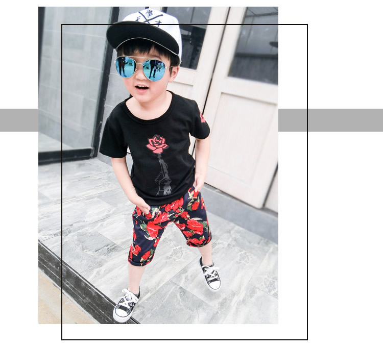 Quần áo trẻ em mùa hè Phiên bản Hàn Quốc 2018 bé trai mới set đồ ngắn tay hai mảnh 3-5 tuổi 2-4 bé mùa hè thủy triều quần áo trẻ em nam