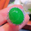 Cuiqin Emperor Bingyang Green Cabochon Ring 18k gold diamond inlaid with natural A-grade jadeite full and translucent