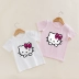 Quần áo trẻ em Hello kitty cô gái mùa hè Áo thun ngắn tay Hàn Quốc bé kt quần áo mèo Hello Kitty phong cách nước ngoài hàng đầu - Áo thun