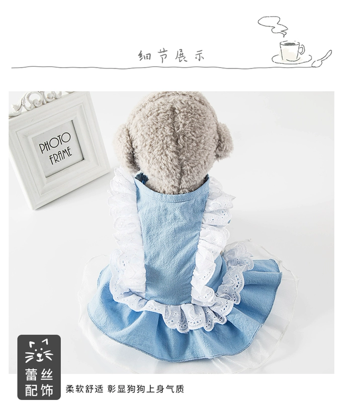Chó quần áo mỏng phần Teddy mùa xuân và mùa hè thú cưng chó nhỏ chó Pomeranian gấu mùa xuân và mùa thu váy thú cưng - Quần áo & phụ kiện thú cưng áo dành cho mèo	