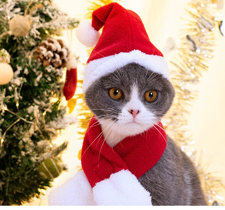 Net mèo đỏ mũ chó quần áo chó con phụ kiện tóc Anh Anh mũ ngắn trang phục thú cưng vui Giáng sinh vui - Quần áo & phụ kiện thú cưng áo cho mèo