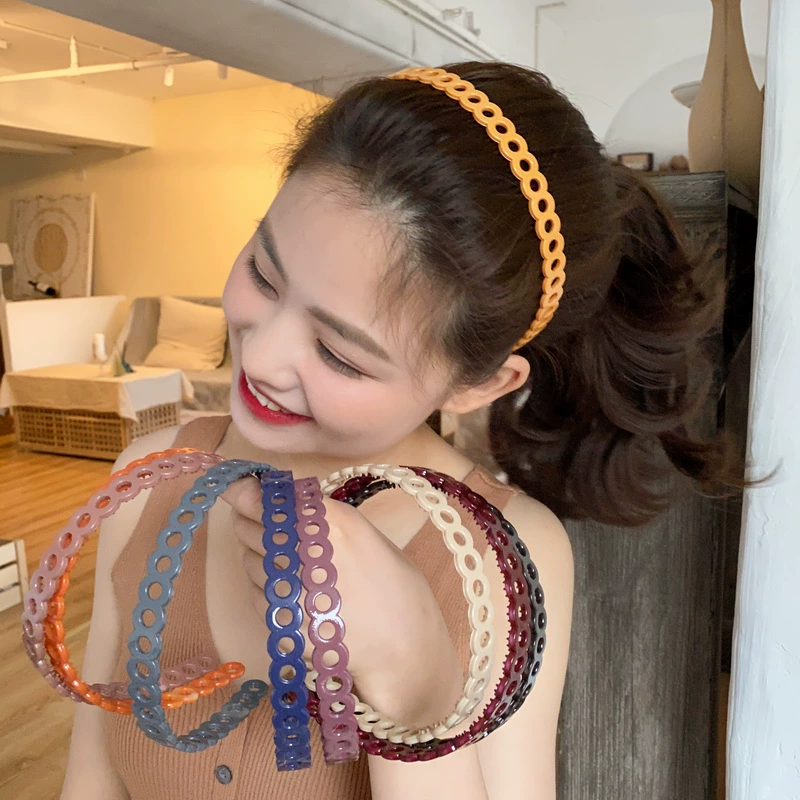 Rỗng đơn giản đi ra ngoài phù hợp với tất cả các phụ kiện tóc màu đỏ lưới Hàn Quốc rửa mặt cô gái dễ thương kẹp tóc băng đô chống trượt - Phụ kiện tóc