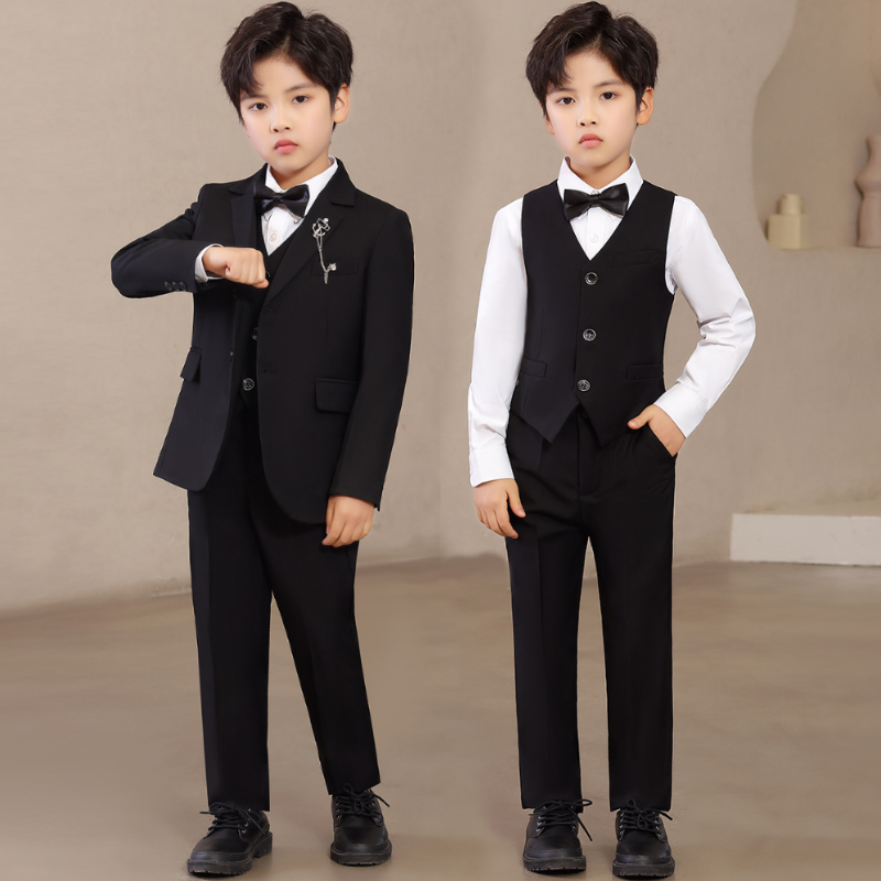 Children's suit suit boy gown flower girl small suit Three sets of piano presenter suit jacket to play out-Taobao