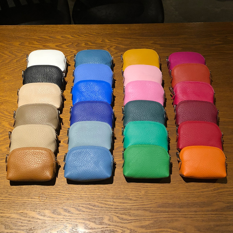 Mini-laced zero wallet woman small genuine leather key cow leather short shell coin bag Jane about cute little purse