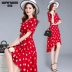 Đầm voan chấm bi nữ mùa hè 2019 khí chất mới eo thon váy cao cấp Váy cổ chữ V - Sản phẩm HOT