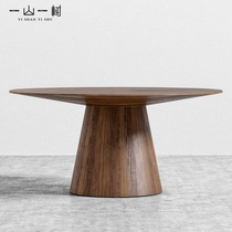 Nordic Full Solid Wood Round Table Black Walnuts Restaurant Round Table And Chairs Combination Brief Modern New Chinese Home Dining Table