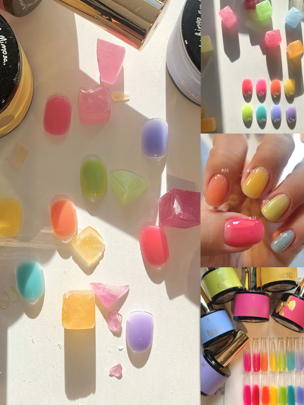 Rm Milk Glass Hard Candy Series 8 Colors 2025 Spring/Summer New Nail Polish Bottle Armor Gel Hot Girl Neon Candy Color
