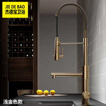 Kitchen faucet shower head retractable pull-out vegetable basin sink universal shower head hot and cold all copper splash-proof head