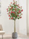 High-End Artificial Camellia Tree Indoor Fake Flower Plant for Living Room, Light Luxury Atmosphere, Soft Decoration with Green Plant Ornaments