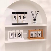 Light luxury wooden page-turning calendar desk calendar ornaments home accessories living room entrance office desktop wine cabinet decorations